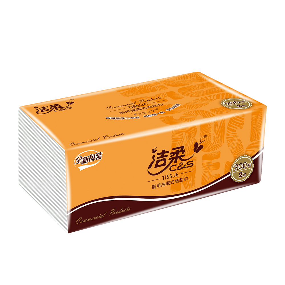 >洁柔 抽取式面巾纸cr043-01 200抽*3包*3提