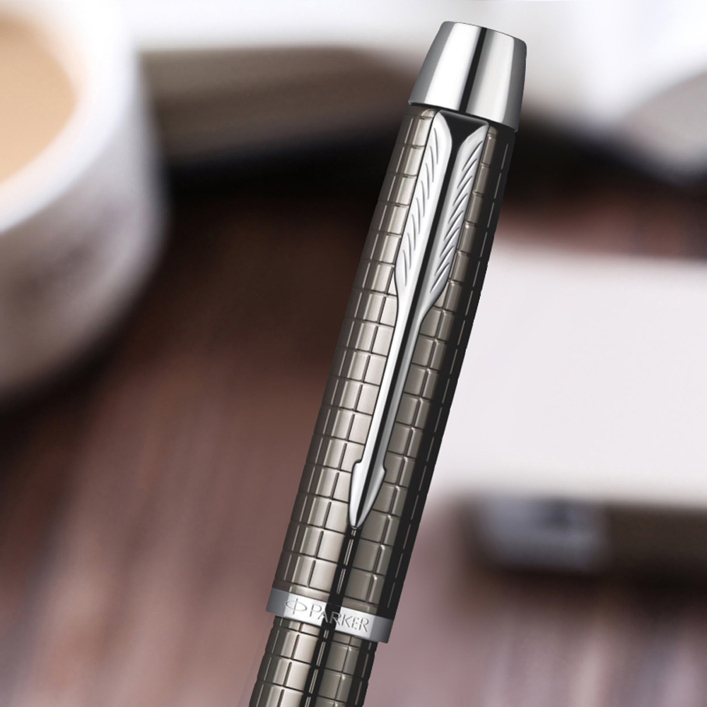 >派克(parker) im金属灰格子纹墨水笔